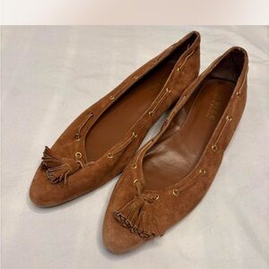 Ralph Lauren Tan Suede Tassel Loafers